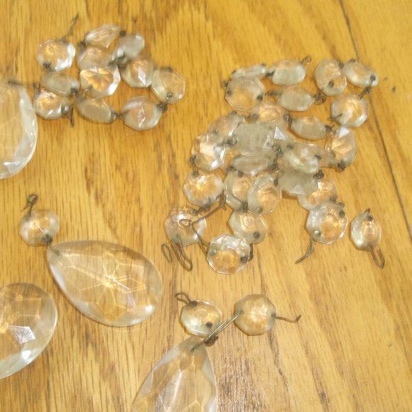 Accents Lot 42 Crystal Chandelier Parts 42 Prisms Ball Plus Lot
